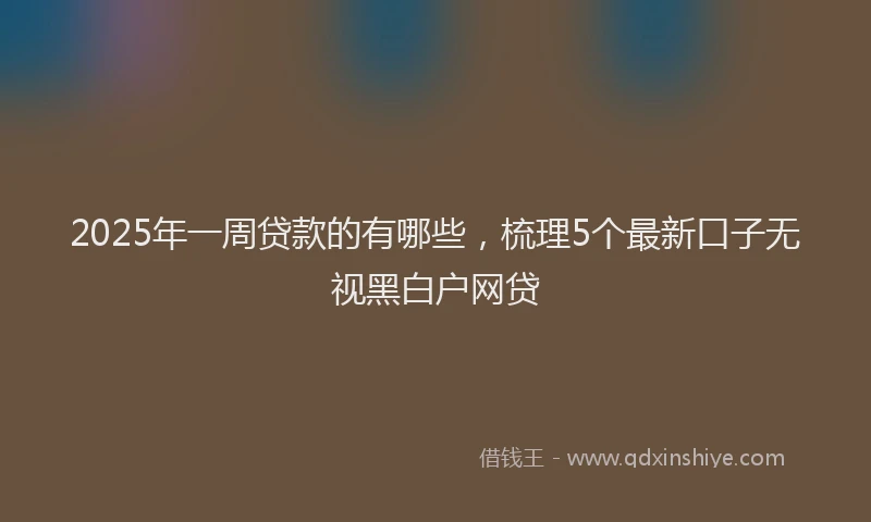 2025年一周贷款的有哪些，梳理5个最新口子无视黑白户网贷