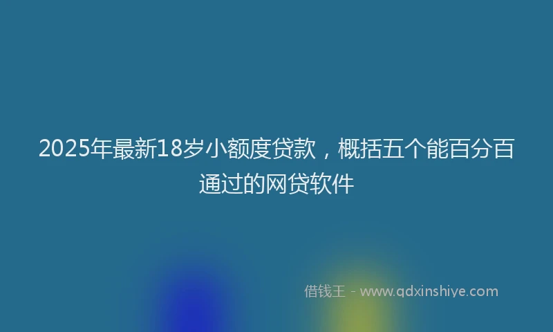 2025年最新18岁小额度贷款，概括五个能百分百通过的网贷软件