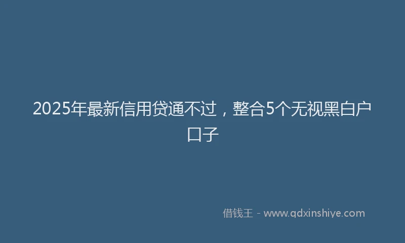 2025年最新信用贷通不过，整合5个无视黑白户口子