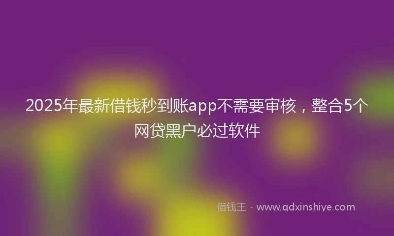 2025年最新借钱秒到账app不需要审核，整合5个网贷黑户必过软件