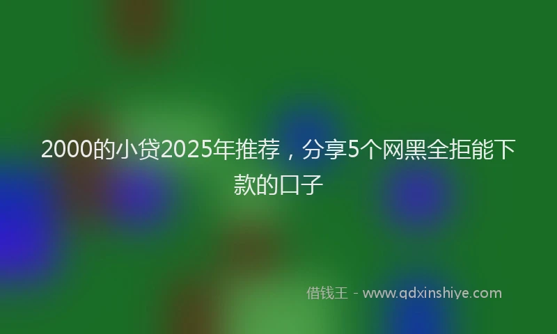 2000的小贷2025年推荐，分享5个网黑全拒能下款的口子