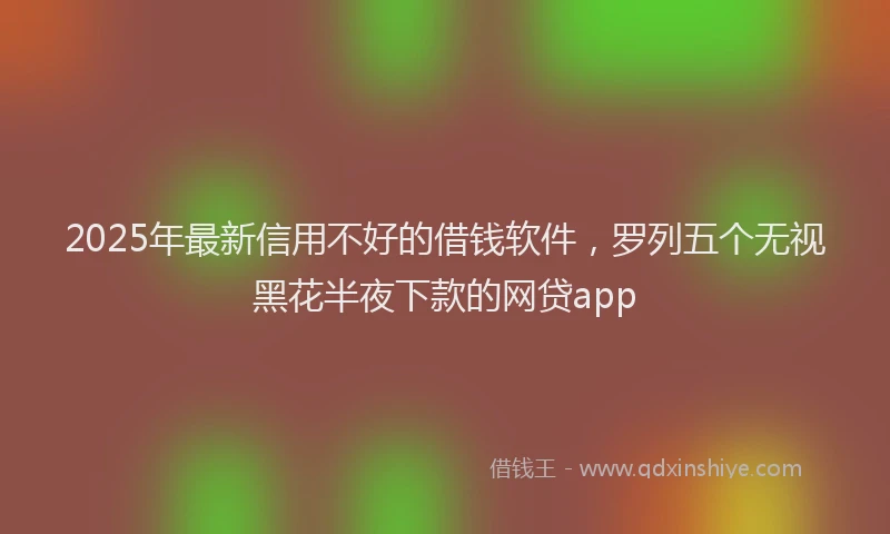 2025年最新信用不好的借钱软件，罗列五个无视黑花半夜下款的网贷app
