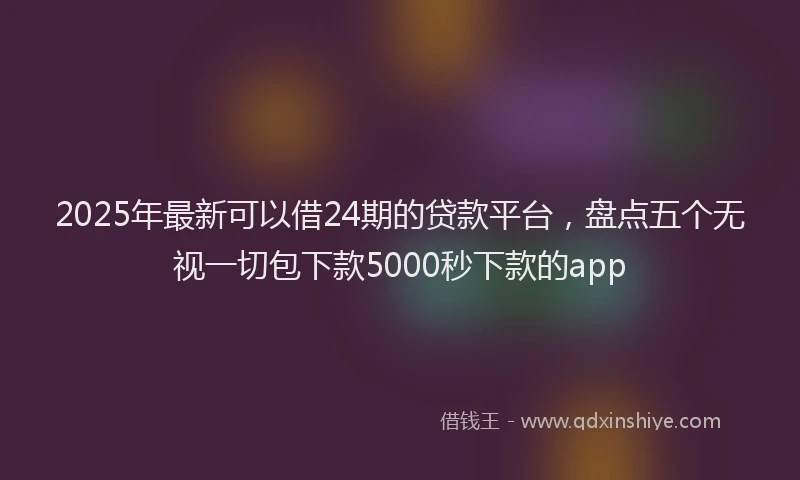 2025年最新可以借24期的贷款平台，盘点五个无视一切包下款5000秒下款的app