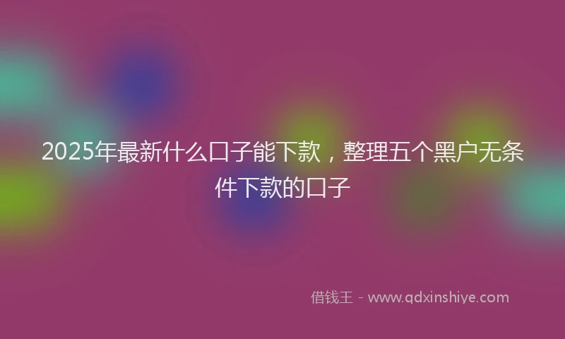 2025年最新什么口子能下款，整理五个黑户无条件下款的口子