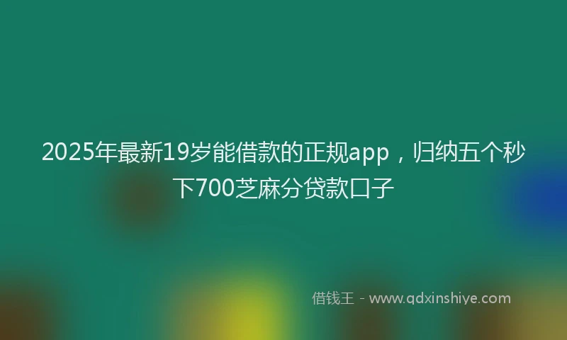 2025年最新19岁能借款的正规app，归纳五个秒下700芝麻分贷款口子