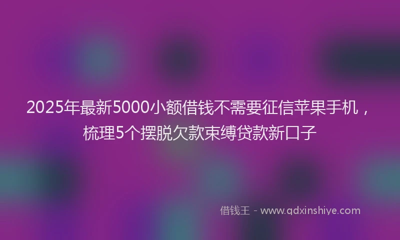 2025年最新5000小额借钱不需要征信苹果手机，梳理5个摆脱欠款束缚贷款新口子