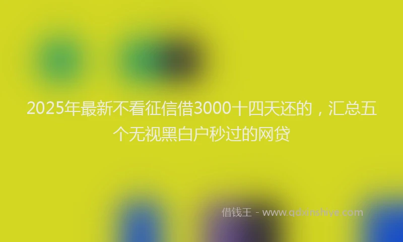 2025年最新不看征信借3000十四天还的，汇总五个无视黑白户秒过的网贷