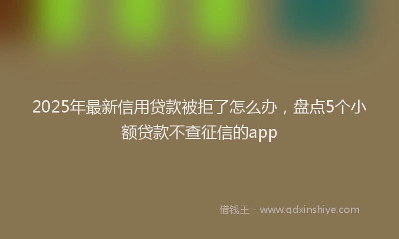 2025年最新信用贷款被拒了怎么办，盘点5个小额贷款不查征信的app