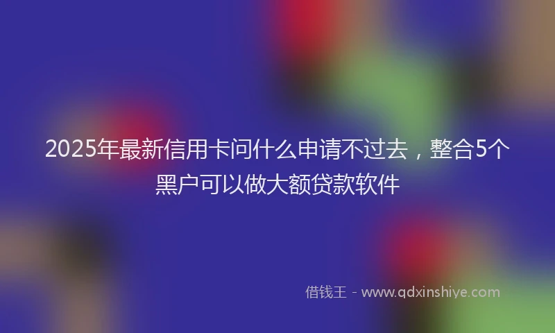 2025年最新信用卡问什么申请不过去，整合5个黑户可以做大额贷款软件