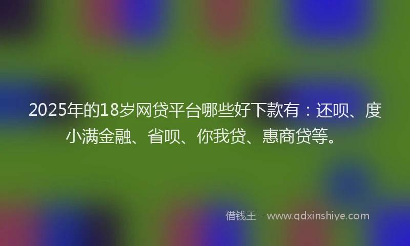 2025年的18岁网贷平台哪些好下款有：还呗、度小满金融、省呗、你我贷、惠商贷等。