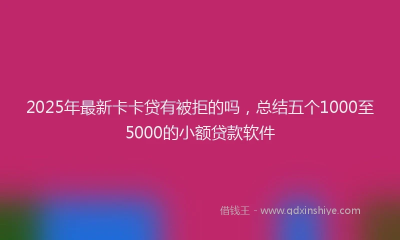 2025年最新卡卡贷有被拒的吗，总结五个1000至5000的小额贷款软件