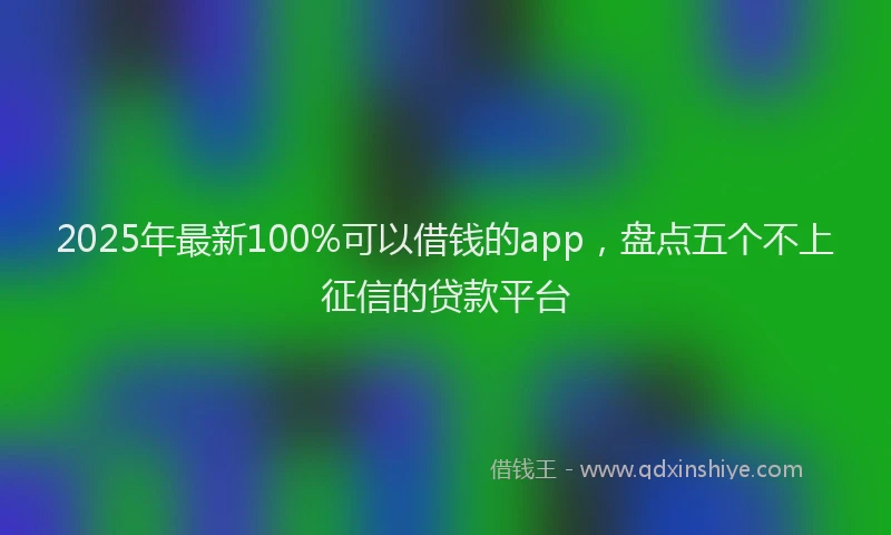 2025年最新100%可以借钱的app，盘点五个不上征信的贷款平台