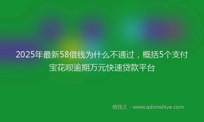 2025年最新58借钱为什么不通过，概括5个支付宝花呗逾期万元快速贷款平台