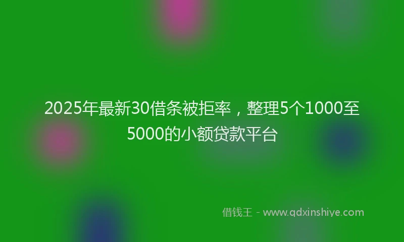 2025年最新30借条被拒率，整理5个1000至5000的小额贷款平台