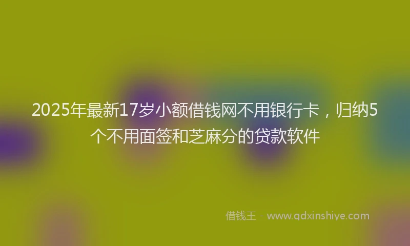 2025年最新17岁小额借钱网不用银行卡，归纳5个不用面签和芝麻分的贷款软件