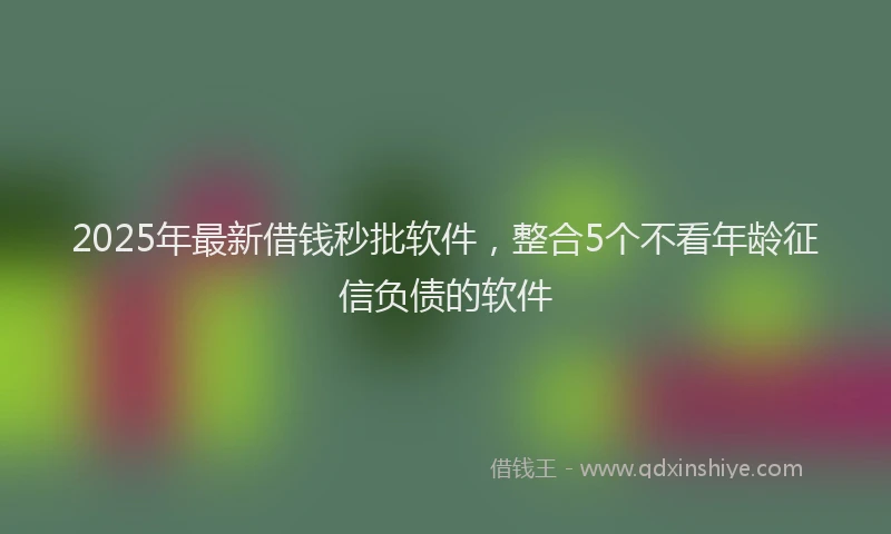 2025年最新借钱秒批软件，整合5个不看年龄征信负债的软件