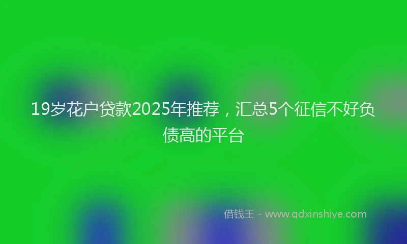 19岁花户贷款2025年推荐，汇总5个征信不好负债高的平台