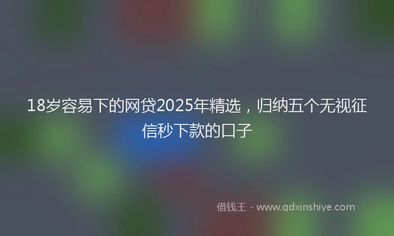 18岁容易下的网贷2025年精选，归纳五个无视征信秒下款的口子