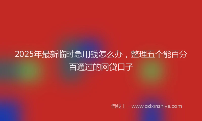 2025年最新临时急用钱怎么办，整理五个能百分百通过的网贷口子