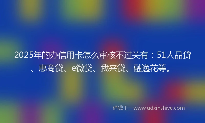 2025年的办信用卡怎么审核不过关有：51人品贷、惠商贷、e微贷、我来贷、融逸花等。