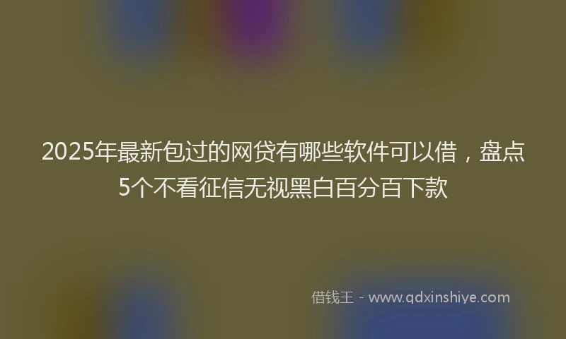 2025年最新包过的网贷有哪些软件可以借，盘点5个不看征信无视黑白百分百下款