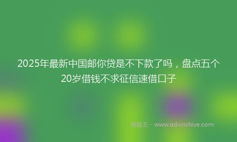 2025年最新中国邮你贷是不下款了吗，盘点五个20岁借钱不求征信速借口子