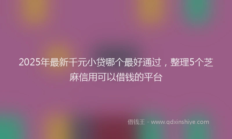 2025年最新千元小贷哪个最好通过，整理5个芝麻信用可以借钱的平台