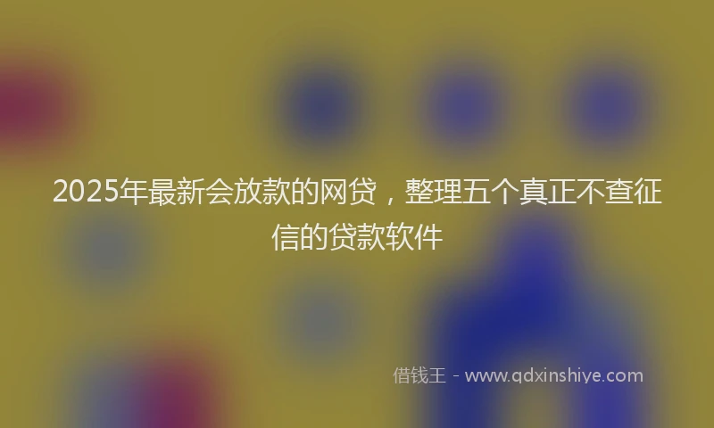 2025年最新会放款的网贷，整理五个真正不查征信的贷款软件