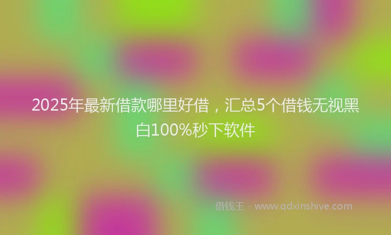 2025年最新借款哪里好借，汇总5个借钱无视黑白100%秒下软件