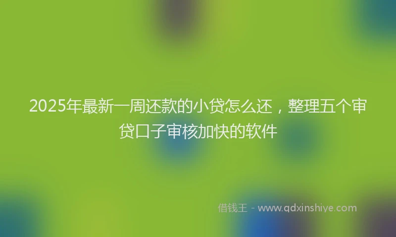 2025年最新一周还款的小贷怎么还，整理五个审贷口子审核加快的软件