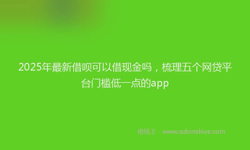 2025年最新借呗可以借现金吗，梳理五个网贷平台门槛低一点的app