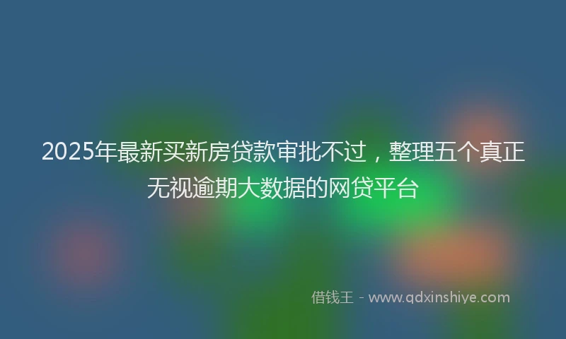 2025年最新买新房贷款审批不过，整理五个真正无视逾期大数据的网贷平台