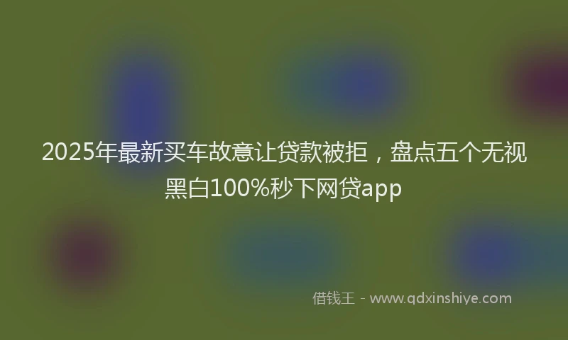 2025年最新买车故意让贷款被拒，盘点五个无视黑白100%秒下网贷app