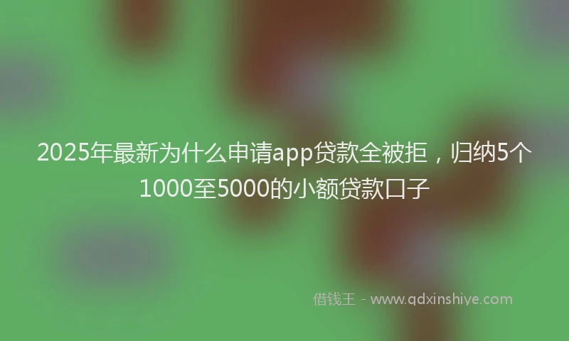 2025年最新为什么申请app贷款全被拒，归纳5个1000至5000的小额贷款口子