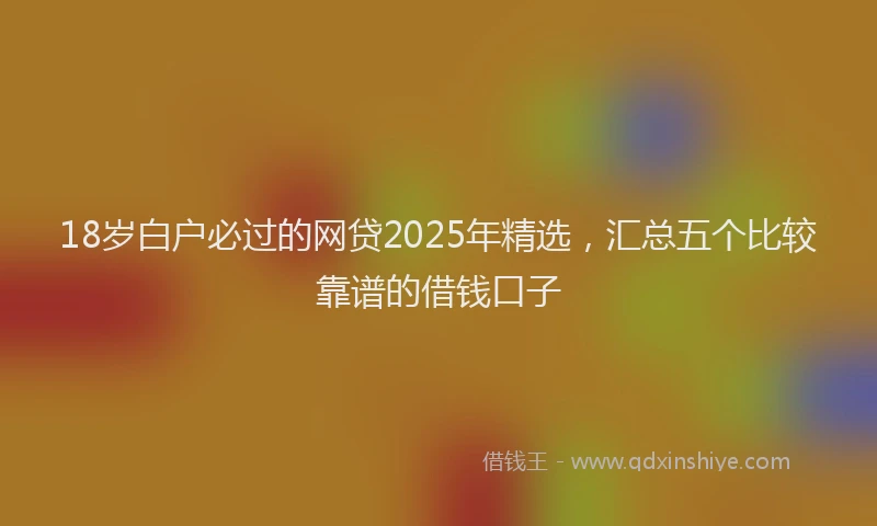 18岁白户必过的网贷2025年精选，汇总五个比较靠谱的借钱口子