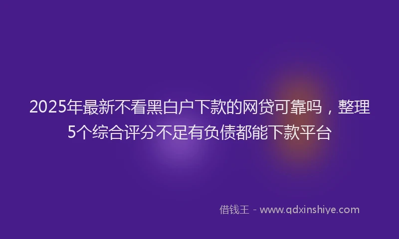 2025年最新不看黑白户下款的网贷可靠吗，整理5个综合评分不足有负债都能下款平台