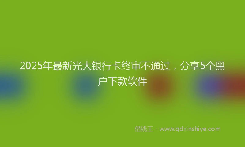 2025年最新光大银行卡终审不通过，分享5个黑户下款软件