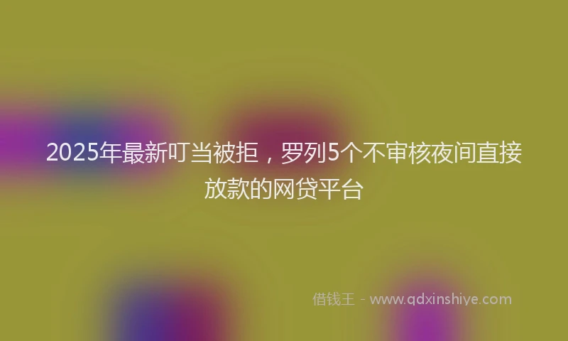2025年最新叮当被拒，罗列5个不审核夜间直接放款的网贷平台