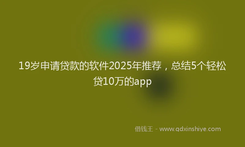 19岁申请贷款的软件2025年推荐，总结5个轻松贷10万的app
