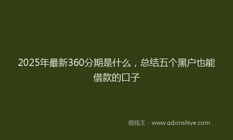 2025年最新360分期是什么，总结五个黑户也能借款的口子