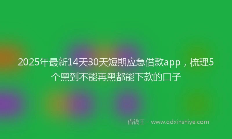 2025年最新14天30天短期应急借款app，梳理5个黑到不能再黑都能下款的口子