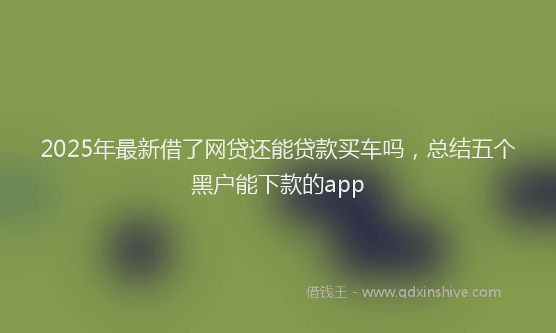 2025年最新借了网贷还能贷款买车吗，总结五个黑户能下款的app