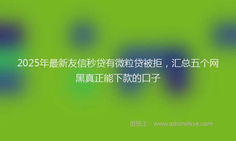 2025年最新友信秒贷有微粒贷被拒，汇总五个网黑真正能下款的口子