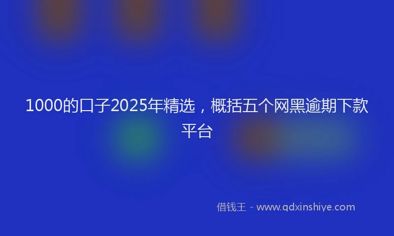 1000的口子2025年精选，概括五个网黑逾期下款平台