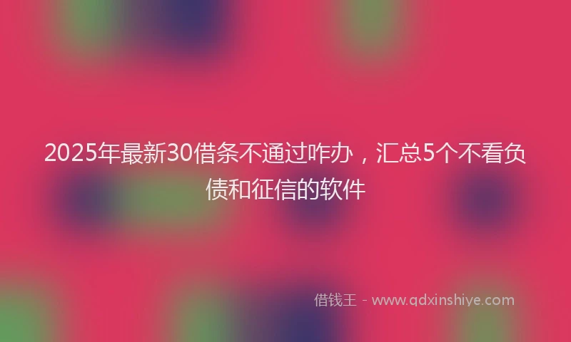 2025年最新30借条不通过咋办，汇总5个不看负债和征信的软件