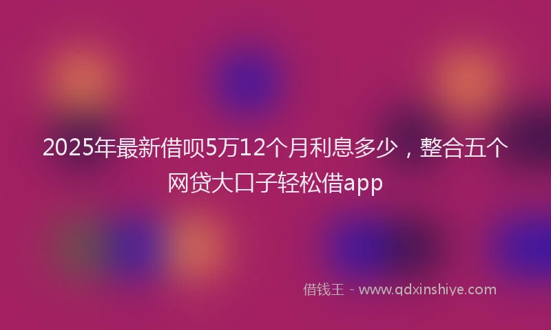 2025年最新借呗5万12个月利息多少，整合五个网贷大口子轻松借app
