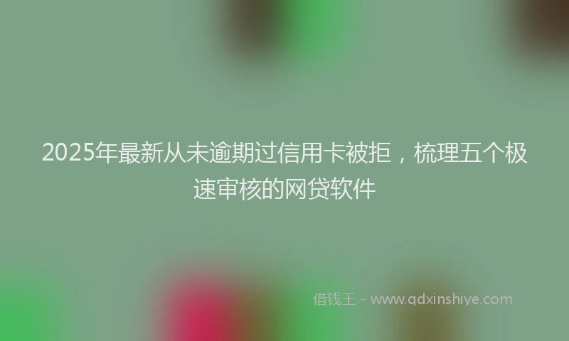 2025年最新从未逾期过信用卡被拒，梳理五个极速审核的网贷软件