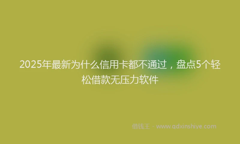 2025年最新为什么信用卡都不通过，盘点5个轻松借款无压力软件