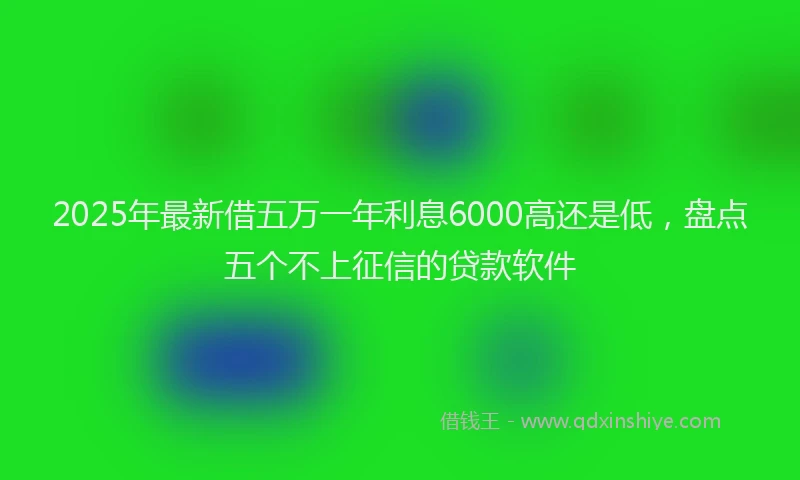 2025年最新借五万一年利息6000高还是低，盘点五个不上征信的贷款软件