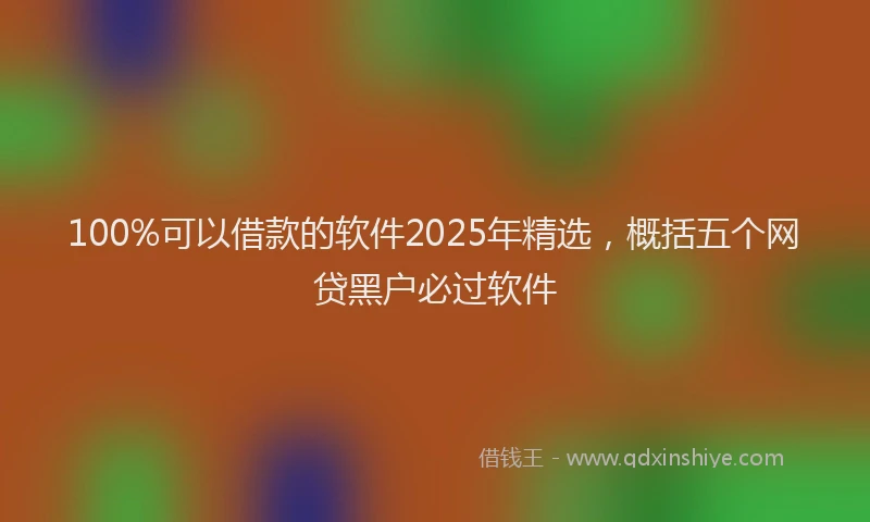 100%可以借款的软件2025年精选，概括五个网贷黑户必过软件